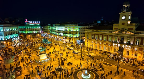 Puerta del Sol, the main tourist attraction in Madrid